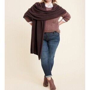 NWT New 100% Cashmere Scarf Wrap Ryllace Womens Dark Red Maroon Brick 100 X 28